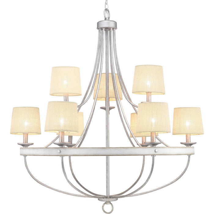 Nine Light Chandelier from the Gulliver collection in Galvanized Finish finish