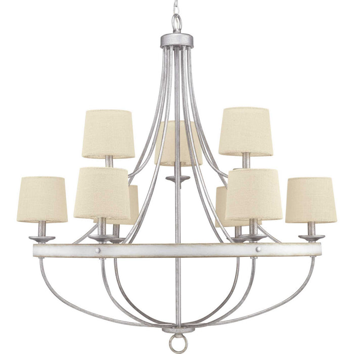 Nine Light Chandelier from the Gulliver collection in Galvanized Finish finish