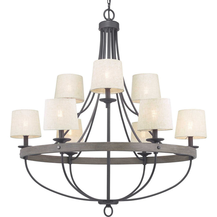 Nine Light Chandelier from the Gulliver collection in Graphite finish