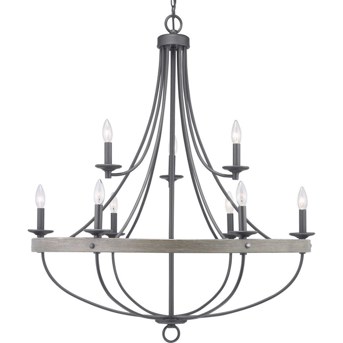 Nine Light Chandelier from the Gulliver collection in Graphite finish