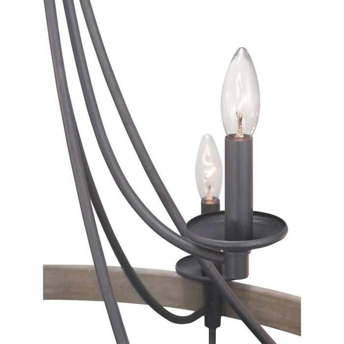 Nine Light Chandelier from the Gulliver collection in Graphite finish