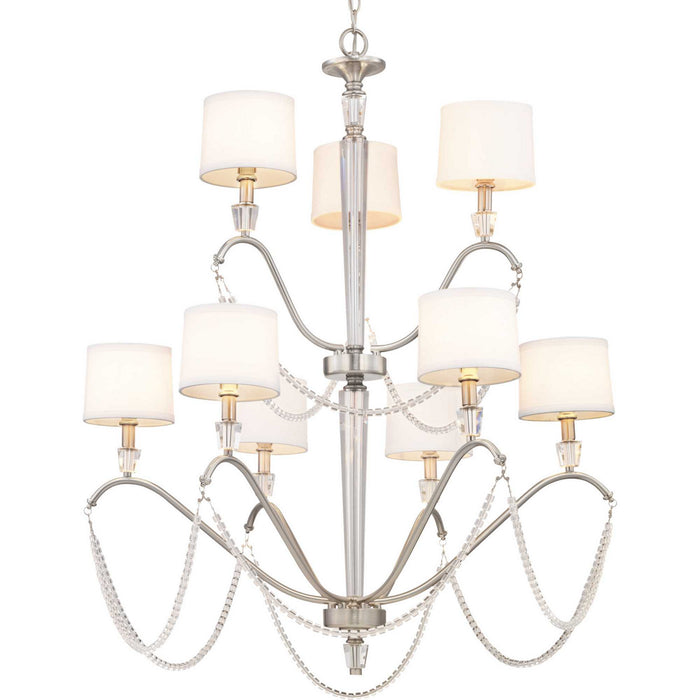 Nine Light Chandelier from the Stratham collection in Brushed Nickel finish