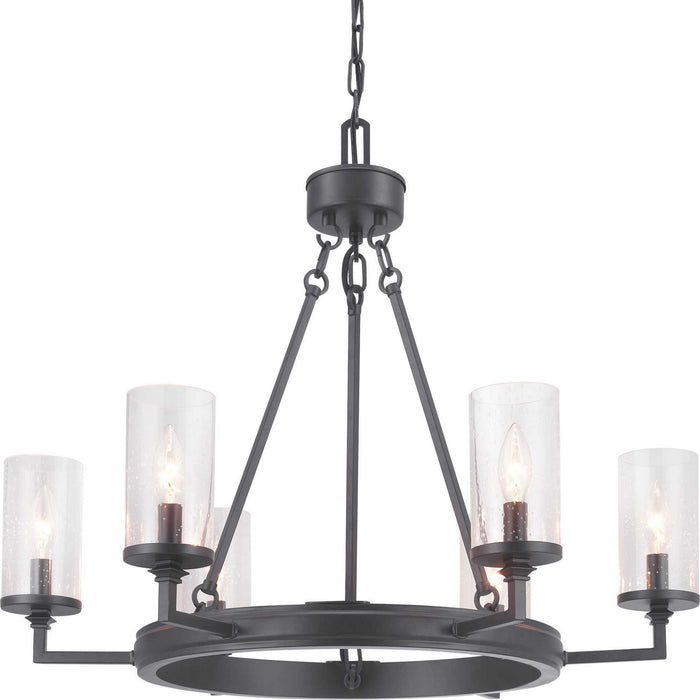 Six Light Chandelier from the Gresham collection in Graphite finish