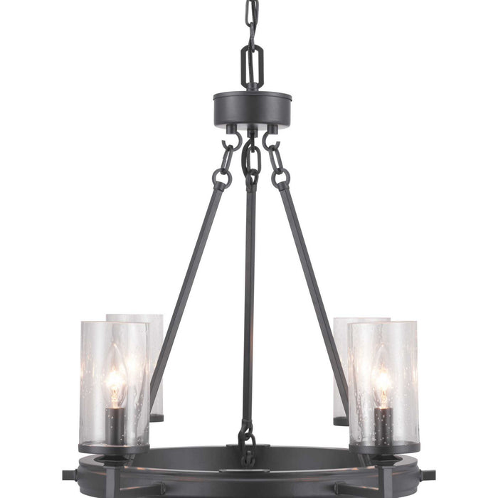Six Light Chandelier from the Gresham collection in Graphite finish
