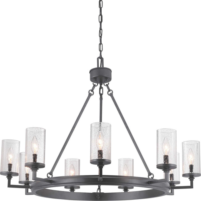 Nine Light Chandelier from the Gresham collection in Graphite finish
