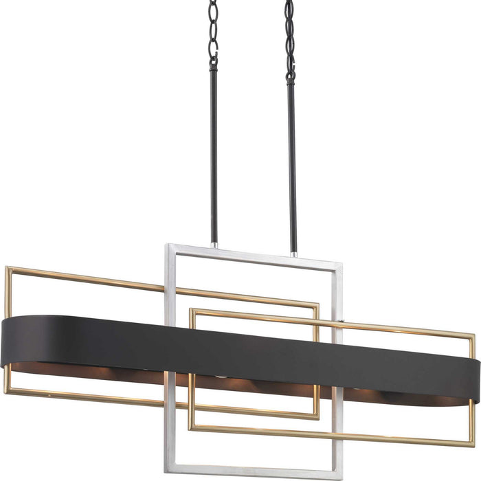 Six Light Island Pendant from the Adagio collection in Black finish