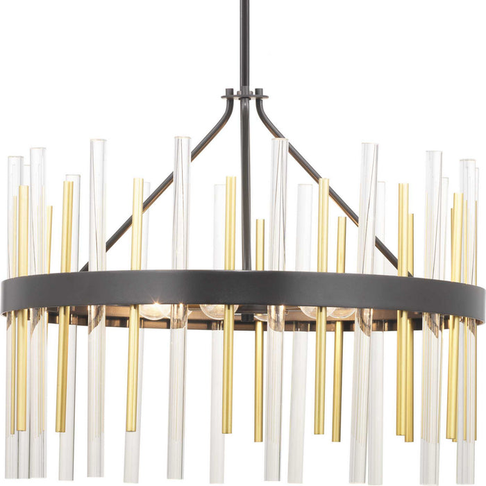 Six Light Chandelier from the Orrizo collection in Black finish