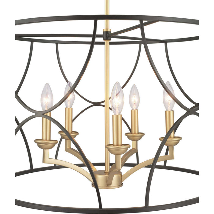 Five Light Chandelier from the Landree collection in Black finish