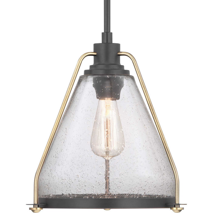 One Light Pendant from the Range collection in Antique Bronze finish