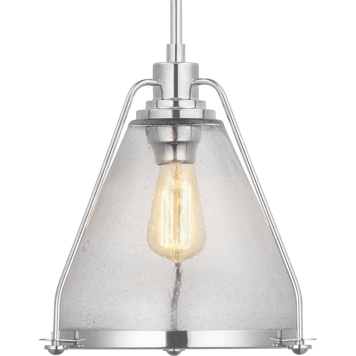 One Light Pendant from the Range collection in Polished Nickel finish