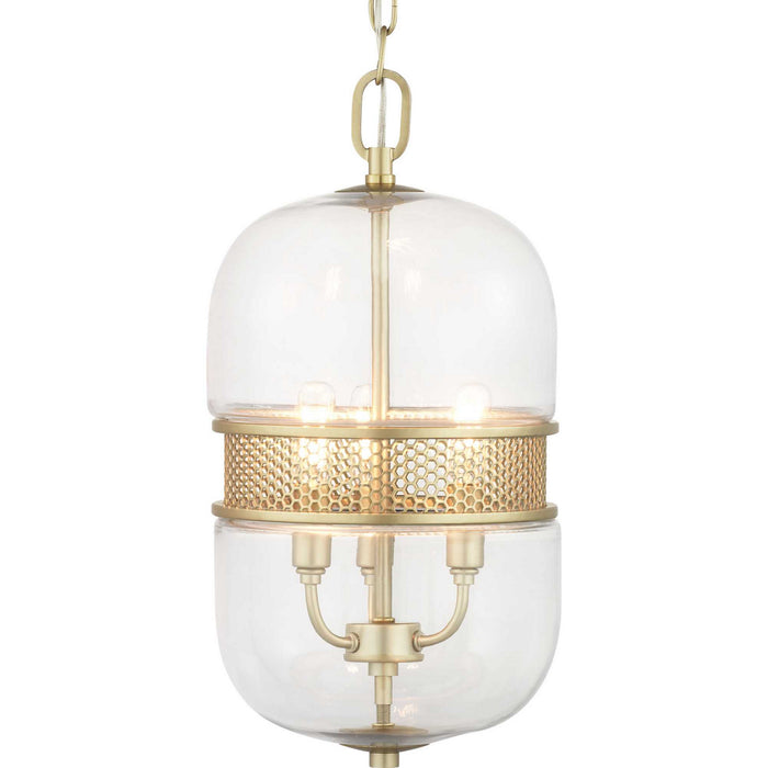 Three Light Pendant from the Cayce collection in Vintage Gold finish