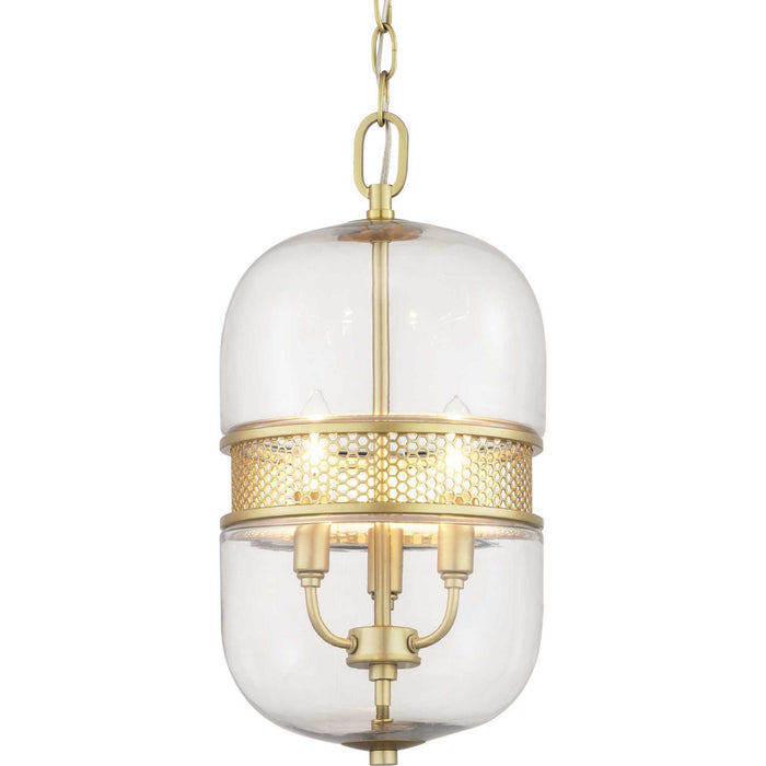 Three Light Pendant from the Cayce collection in Vintage Gold finish