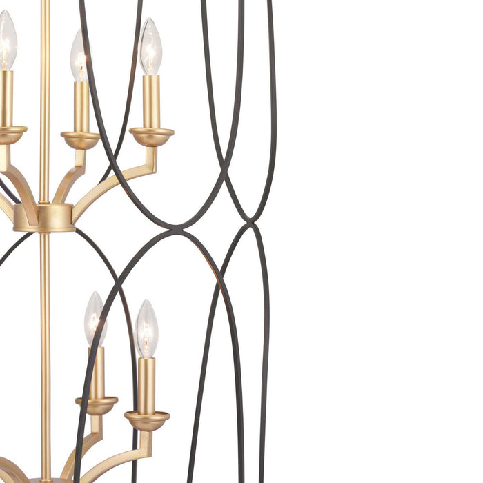 Eight Light Foyer Pendant from the Landree collection in Black finish
