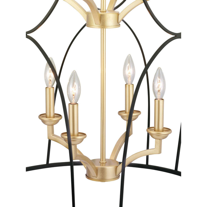 Eight Light Foyer Pendant from the Landree collection in Black finish