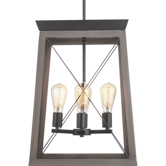 Four Light Foyer Pendant from the Briarwood collection in Antique Bronze finish