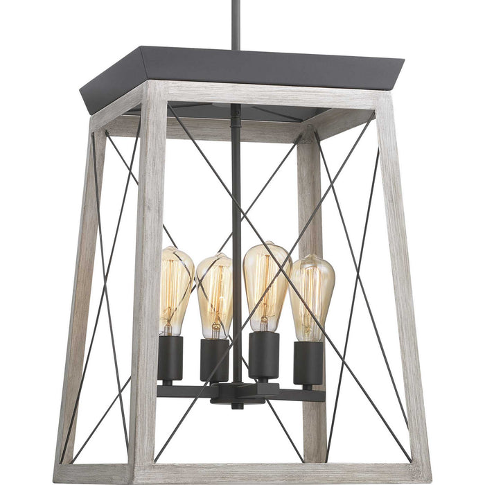 Four Light Foyer Pendant from the Briarwood collection in Graphite finish