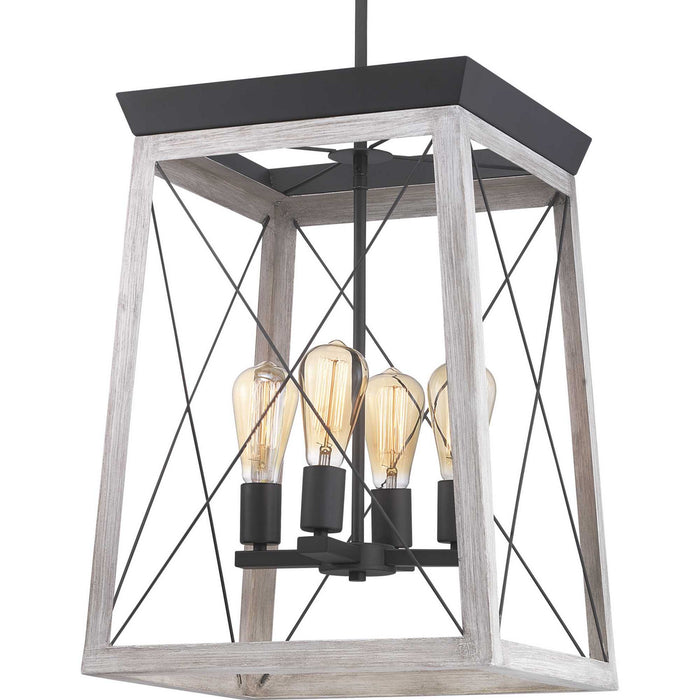 Four Light Foyer Pendant from the Briarwood collection in Graphite finish