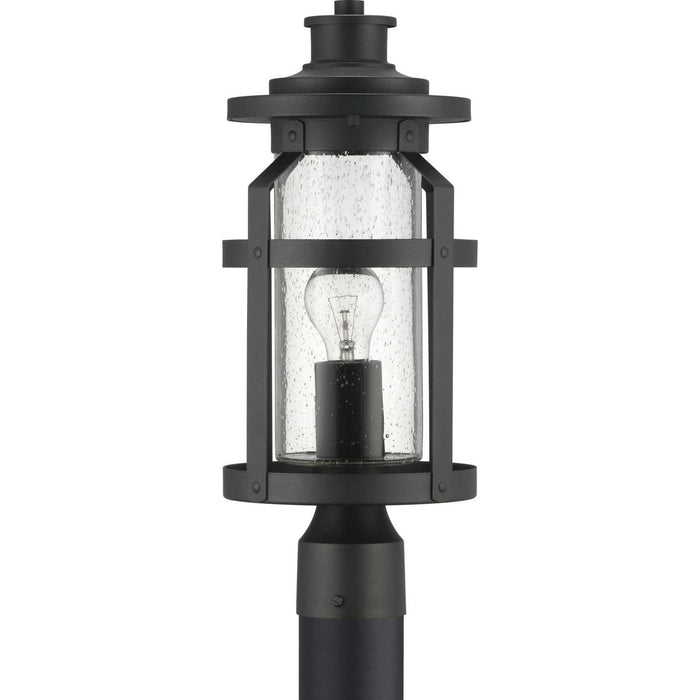 One Light Post Lantern from the Haslett collection in Black finish