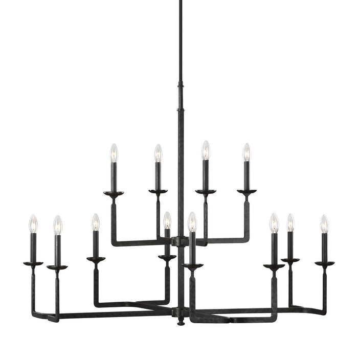 12 Light Chandelier from the ANSLEY collection in Aged Iron finish