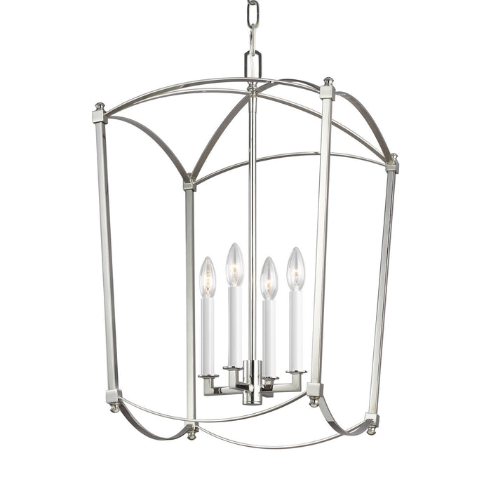 Four Light Lantern from the Thayer collection in Polished Nickel finish