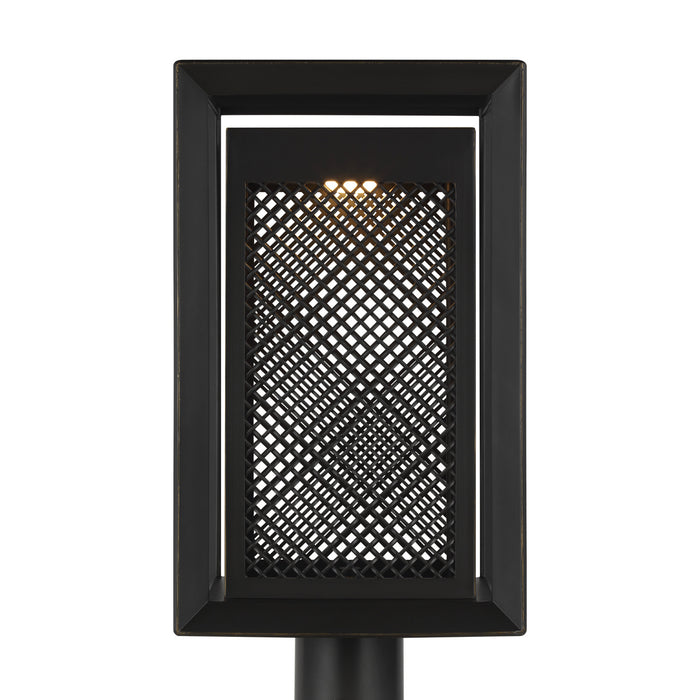LED Outdoor Post Lantern from the Milton collection in Antique Bronze finish