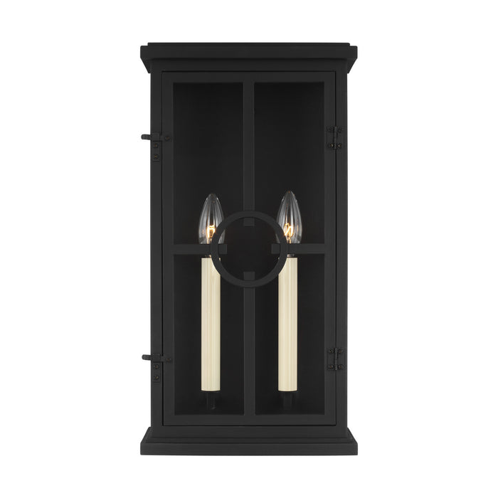 Two Light Outdoor Wall Lantern from the BELLEVILLE collection in Textured Black finish