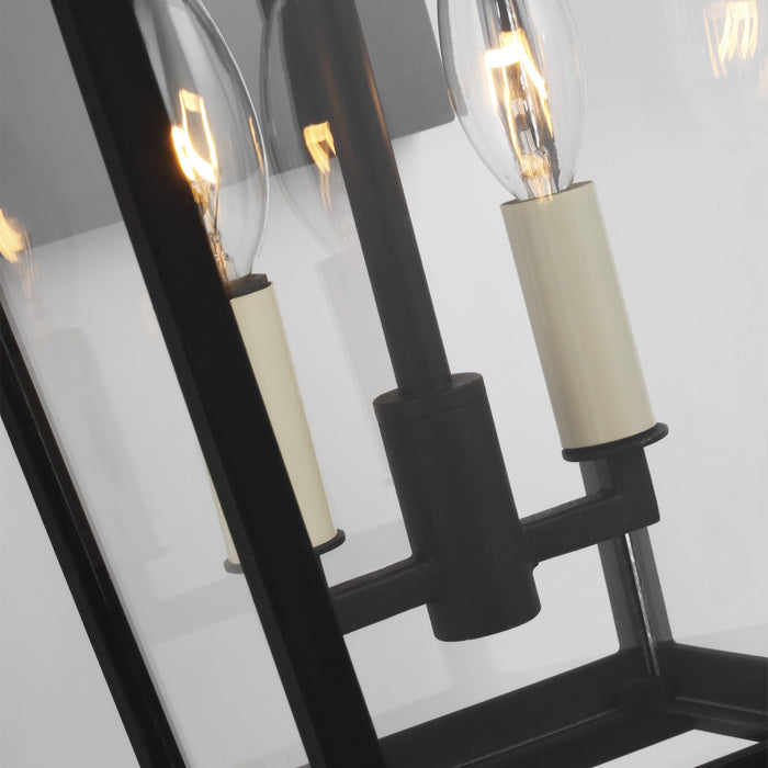 Two Light Lantern from the Warren collection in Textured Black finish