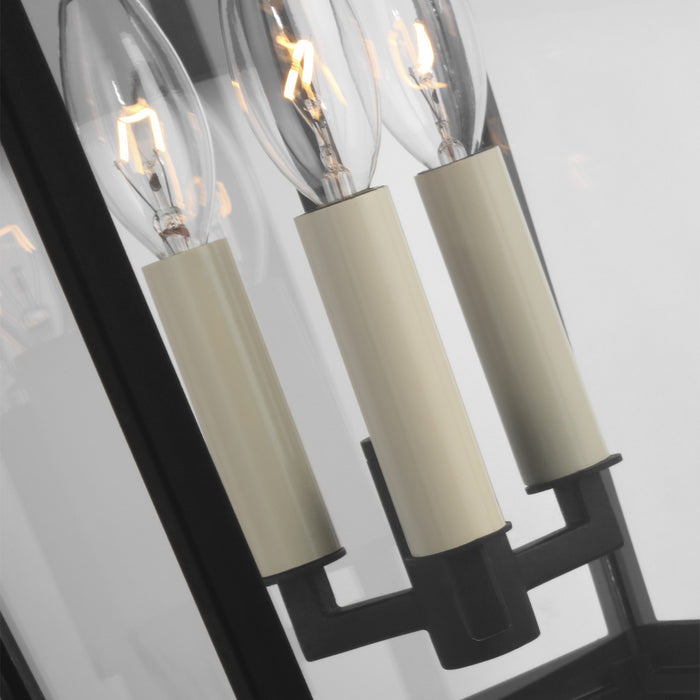 Three Light Lantern from the Warren collection in Textured Black finish