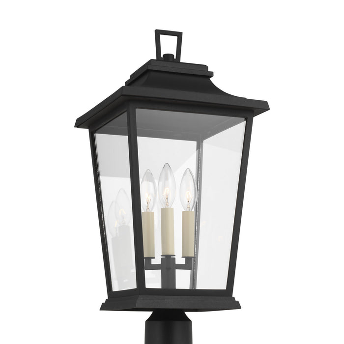 Three Light Post Lantern from the Warren collection in Textured Black finish