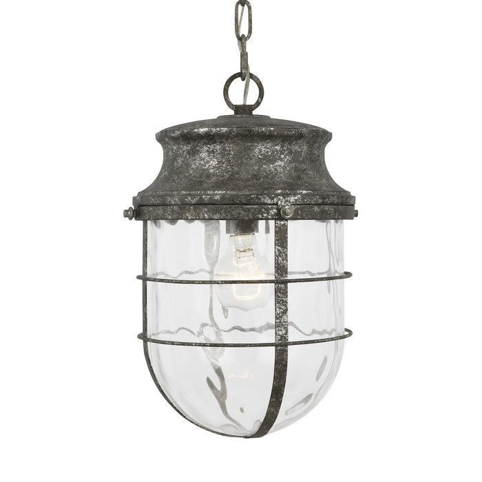 One Light Pendant from the PARSON collection in Distressed Silver Leaf finish