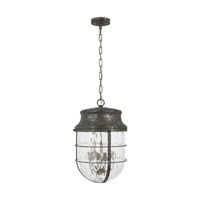 Four Light Pendant from the PARSON collection in Distressed Silver Leaf finish