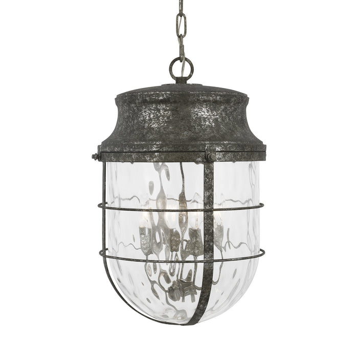 Four Light Pendant from the PARSON collection in Distressed Silver Leaf finish