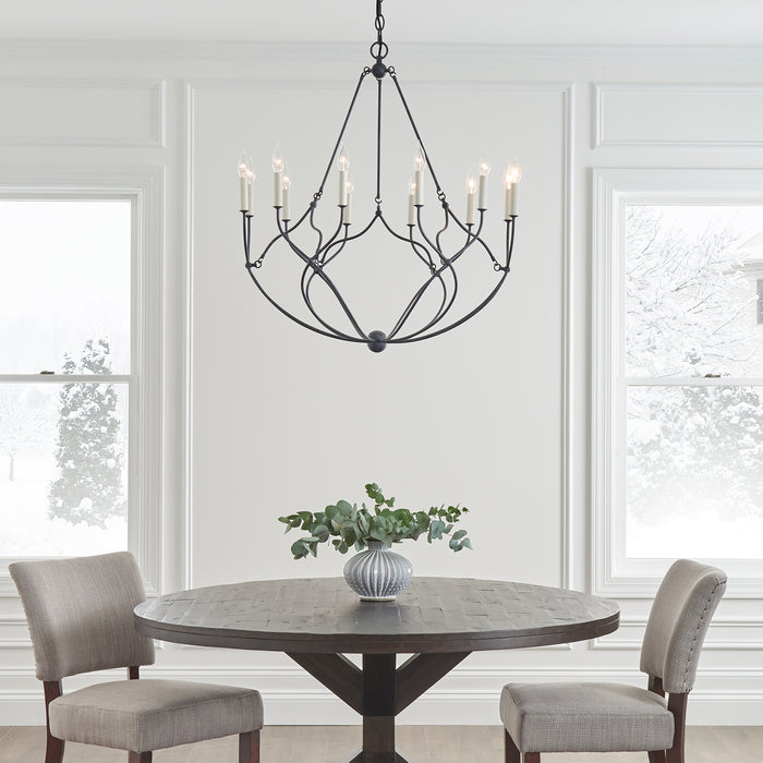 12 Light Chandelier from the RICHMOND collection in Weathered Galvanized finish