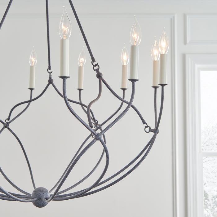 12 Light Chandelier from the RICHMOND collection in Weathered Galvanized finish