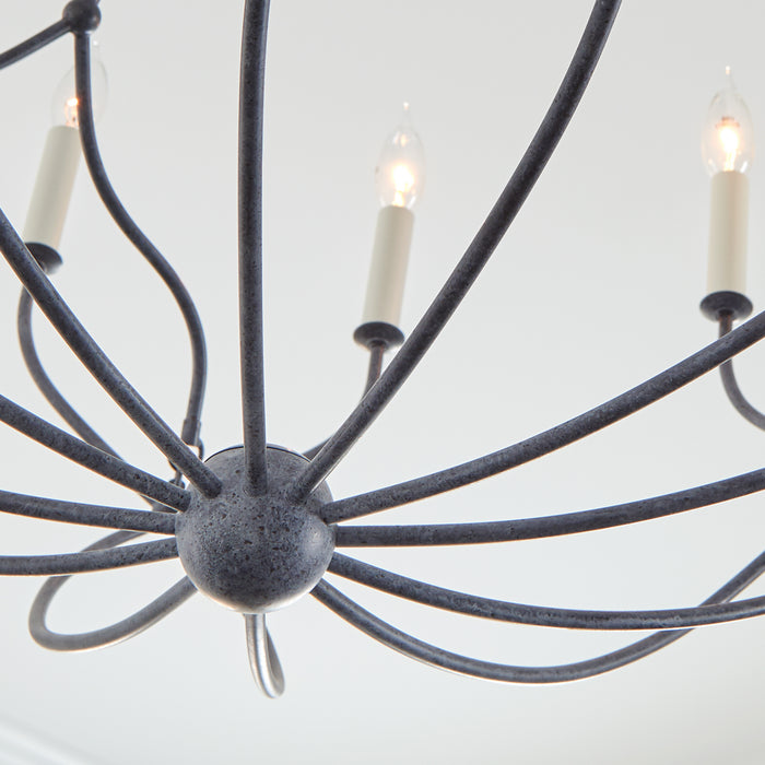12 Light Chandelier from the RICHMOND collection in Weathered Galvanized finish