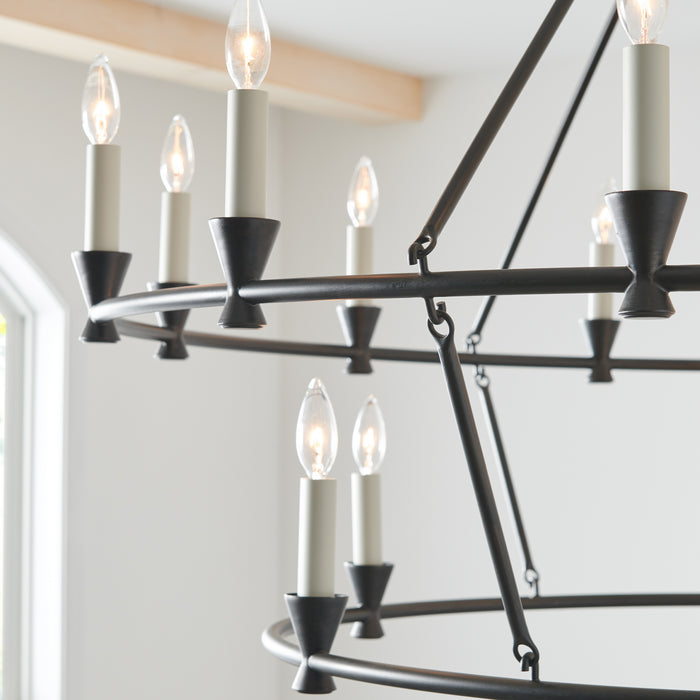 18 Light Chandelier from the KEYSTONE collection in Aged Iron finish