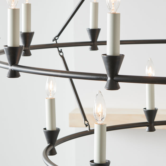 18 Light Chandelier from the KEYSTONE collection in Aged Iron finish