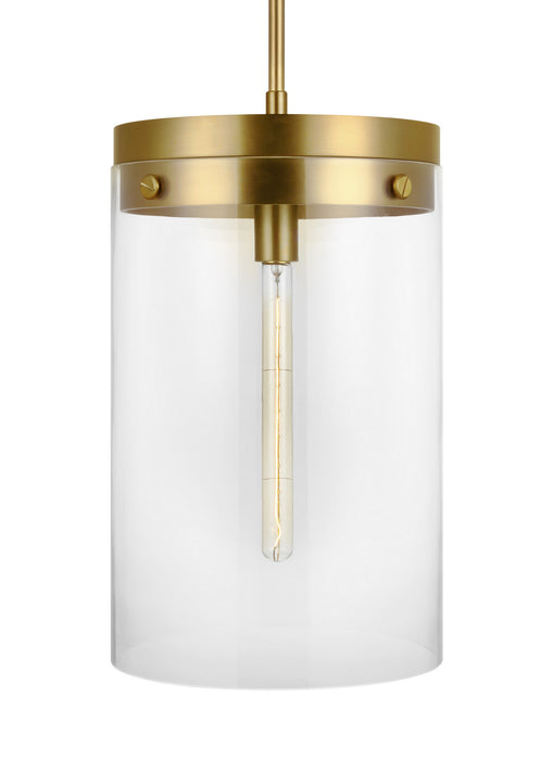 One Light Pendant from the Garrett collection in Burnished Brass finish