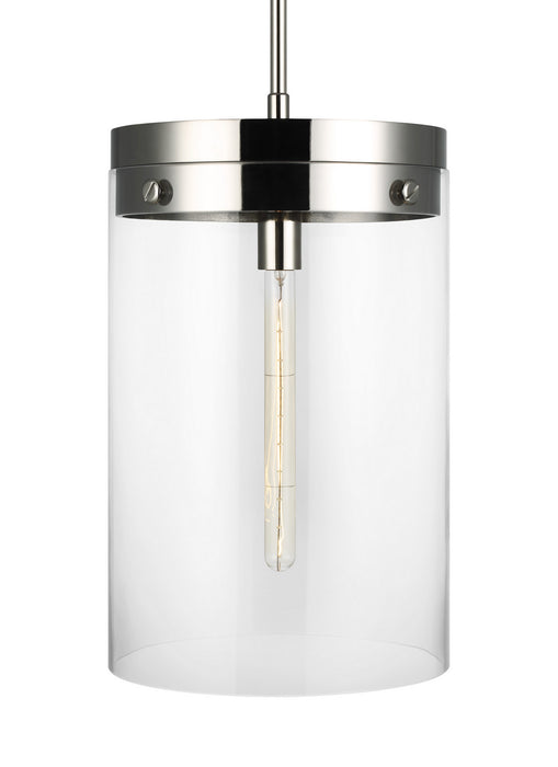 One Light Pendant from the Garrett collection in Polished Nickel finish