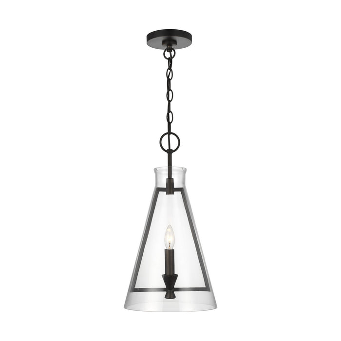One Light Pendant from the KEYSTONE collection in Aged Iron finish