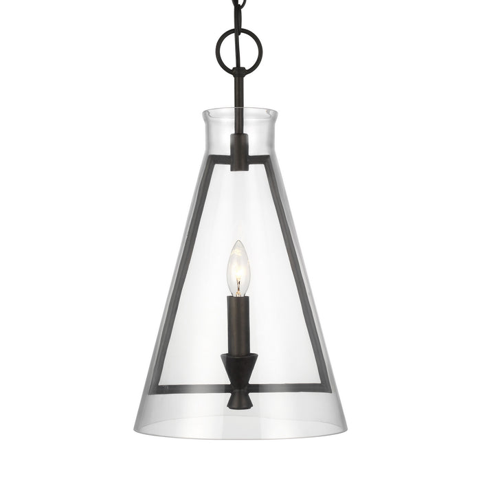 One Light Pendant from the KEYSTONE collection in Aged Iron finish
