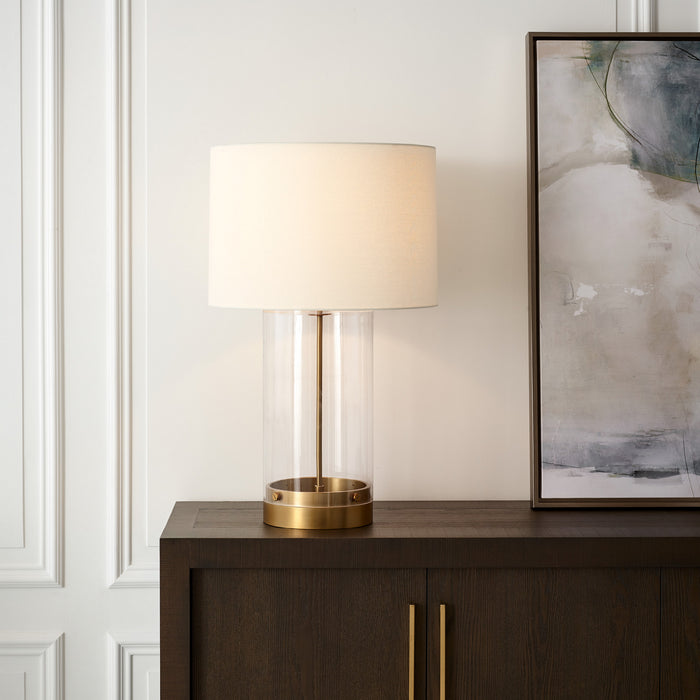 One Light Table Lamp from the Garrett collection in Burnished Brass finish