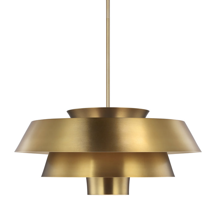 One Light Pendant from the BRISBIN collection in Burnished Brass finish
