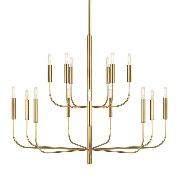 15 Light Chandelier from the BRIANNA collection in Burnished Brass finish