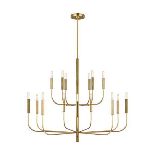 Generation Lighting - EC10015BBS - 15 Light Chandelier - BRIANNA - Burnished Brass