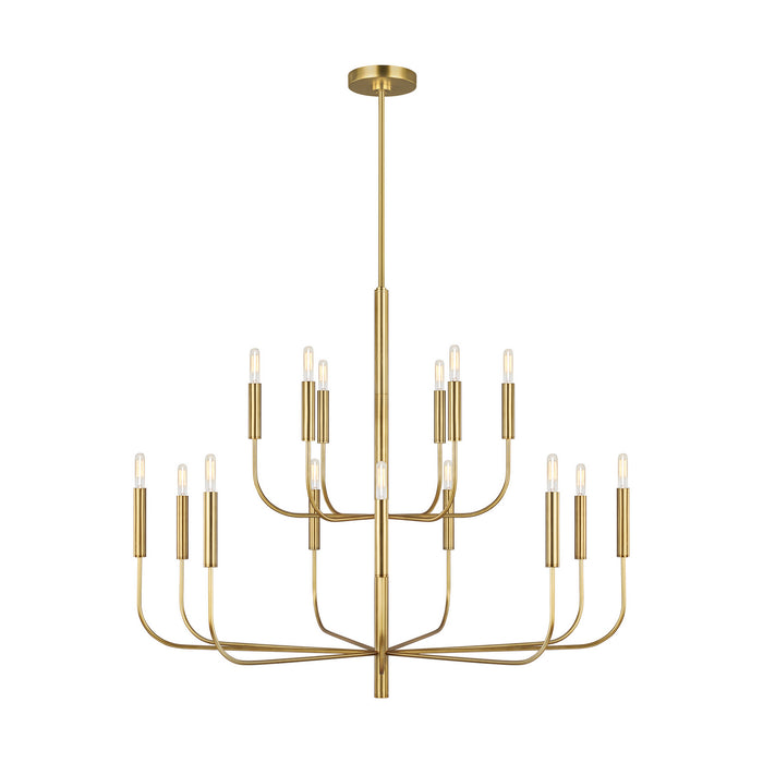 Generation Lighting - EC10015BBS - 15 Light Chandelier - BRIANNA - Burnished Brass