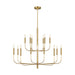 Generation Lighting - EC10015BBS - 15 Light Chandelier - BRIANNA - Burnished Brass