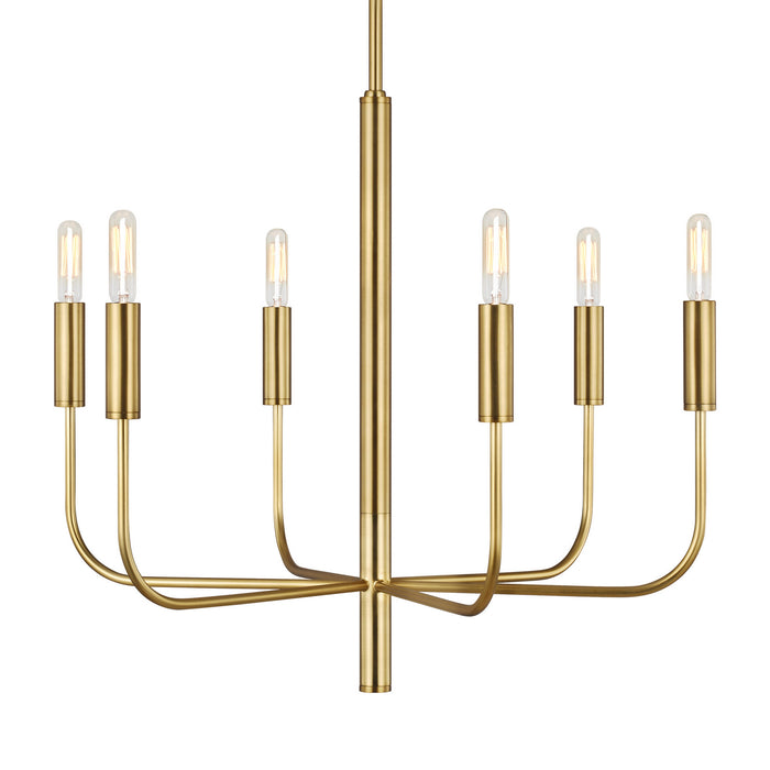 Six Light Chandelier from the BRIANNA collection in Burnished Brass finish