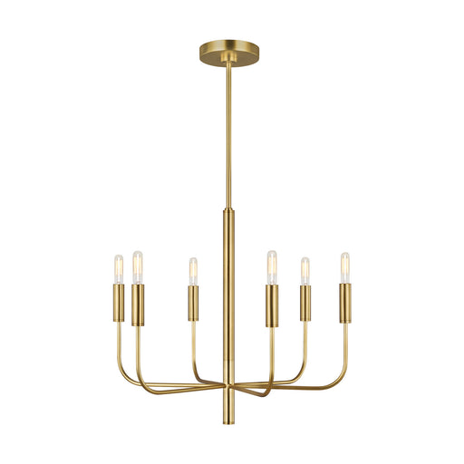 Generation Lighting - EC1006BBS - Six Light Chandelier - BRIANNA - Burnished Brass