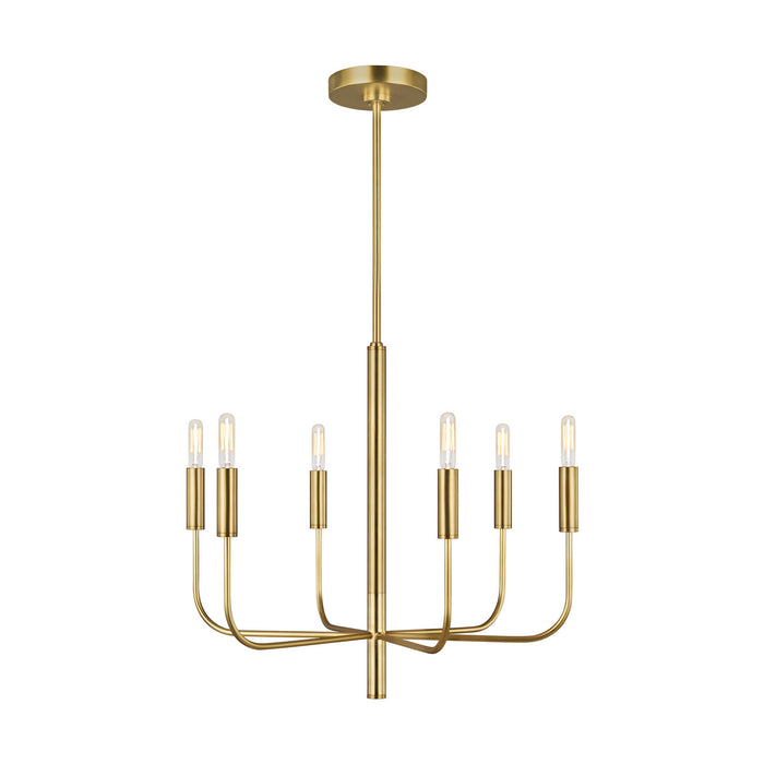 Generation Lighting - EC1006BBS - Six Light Chandelier - BRIANNA - Burnished Brass